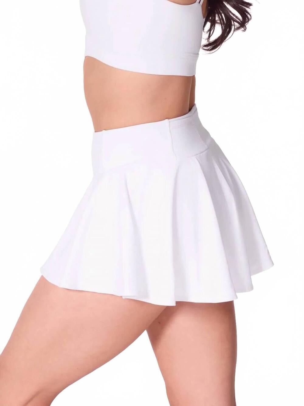 NEW CAPEZIO pleated pique skort in white